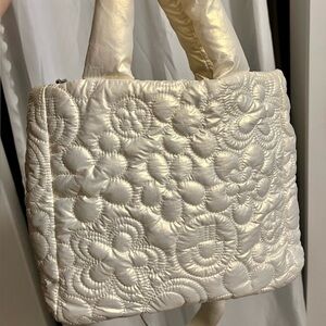 (SOLD) UO White Puffer Bag Smiley Face